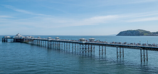 Fototapeta na wymiar Views of Llandudno Pier, North Wales, September 2020.