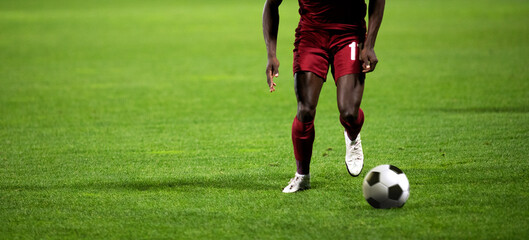 banner of soccer game players fighting for football