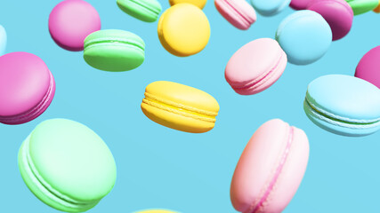 マカロンの3Dレンダリング