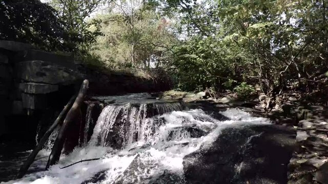 The Royal River Damn Served As Hydro Power For Old Mills In Yarmouth, Maine. This One Is One Of The Small Ones Which Is Part Of A Park With Walking Trails.