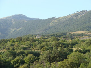 Fototapeta na wymiar landscape with mountains and trees