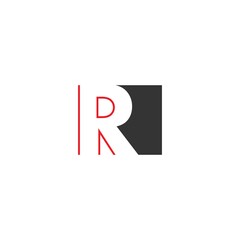 Letter R on square design