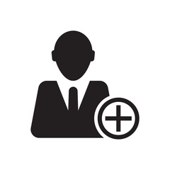 business man add plus icon 