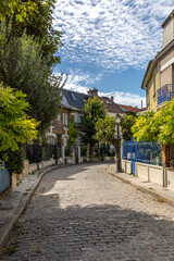 Paris, France - September 9, 2020: Beautiful old house, like in the countryside, in the center of Paris, in the area called 