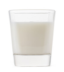 Glass of milk isolated on white background