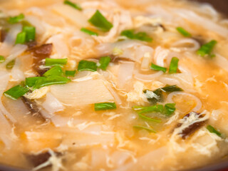 Chinese chicken soup with mushrooms