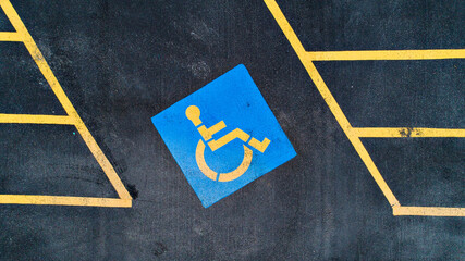 Aerial view of a handicap parking spot © Tracy King