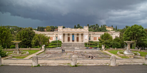 Panoramic view of the National Gallery of Modern Art. The Galleria Nazionale d'Arte Moderna is an art gallery in Rome, founded in 1883 and dedicated to modern and contemporary art, Italy
