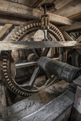 Fototapeta premium wooden gearing of a historic watermill