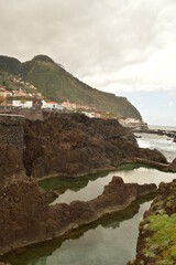 Fototapeta na wymiar The beautiful mountains and coastline on Madeira Island in Portugal