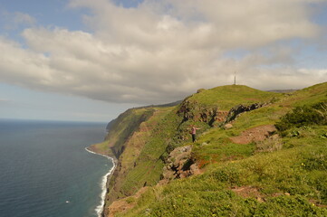 The beautiful mountains and coastline on Madeira Island in Portugal