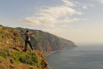 Hiking along the coast, by the waterfalls and in the green levadas of Madeira Island in Portugal