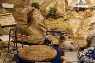 nice showcase of a pastry shop with typical Ligurian products in the gulf of poets