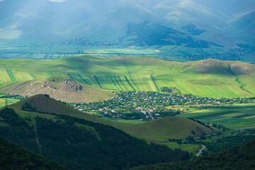 Obraz premium Rural landscape with village, Armenia