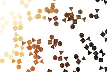 Light Orange vector backdrop with lines, circles, rhombus.