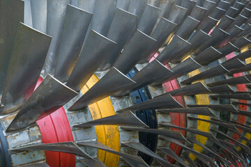 detail of an old steam turbine