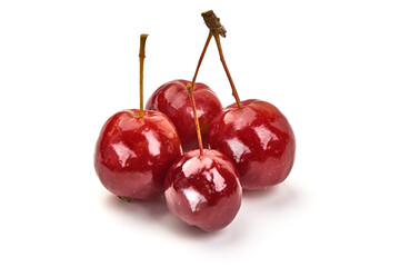 Small paradise apples, isolated on white background