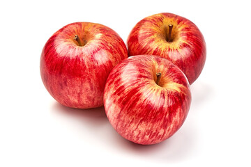 Fototapeta na wymiar Shiny red apples, isolated on white background