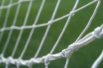 Soccer goal net background closeup. Football concept.
