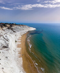 Stair of the Turks (scala dei turchi) aerial view, Sicily, Italy