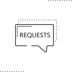 Request information vector icon in outlines