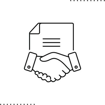 request for proposal, rfp with handshake vector icon in outlines