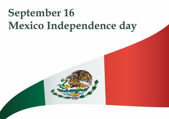 Mexico independence day, September 16, Cry of Dolores. Template for award design, an official document with the flag of Mexico. Bright, colorful vector illustration.