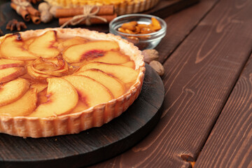 Traditional homemade pie for Thanksgivingautumn holiday