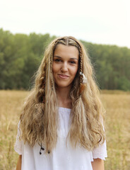 Portrait photography of hippie girl.