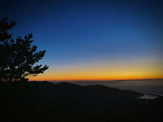 sunset in the mountains