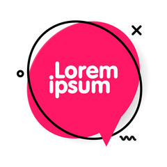 Trendy vivid banner template in speech bubbles style. Vector flat illustrations. Pink banner, poster or billboard abstract shapes for sale promotion.