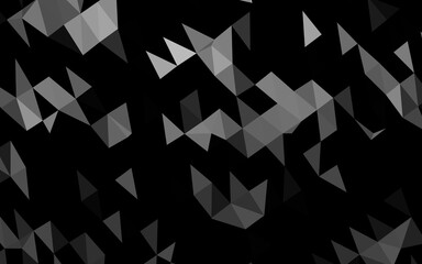 Dark Silver, Gray vector polygon abstract backdrop. Triangular geometric sample with gradient.  Completely new design for your business.