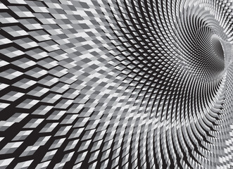 Abstract Gray Halftone Vector Spiral Pattern or Texture