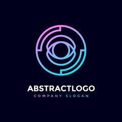 Letter O circle Lines logotype, connection O font Digital and Technology points logo design vector for Corporate company