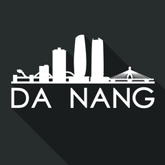 Da Nang Vietnam Flat Icon Skyline Silhouette Design City Vector Art Famous Buildings.