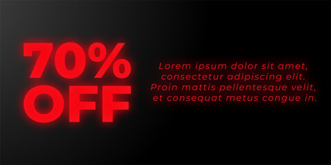 70 OFF Black Friday Sale Promotional Poster Design Vector Illustration With Text Box Template.