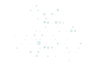 Light BLUE vector template with spots, rectangles.