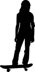 Silhouette Design from the Skateboard in Black with Sports Theme