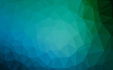 Dark Blue, Green vector abstract polygonal texture. A completely new color illustration in a vague style. The best triangular design for your business.