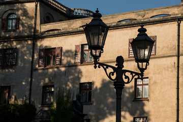 old german street lamp