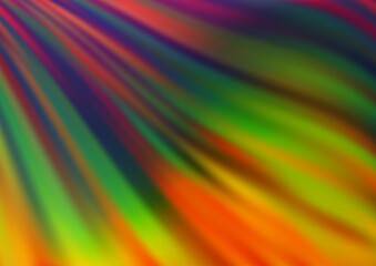 Dark Multicolor, Rainbow vector template with abstract lines. A sample with blurred bubble shapes. New composition for your brand book.