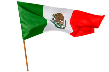 Mexican flag waving in white