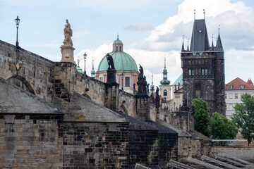 Fototapeta premium Charles Bridge with the Old Town Bridge Tower in Prague.