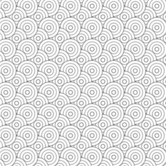 Geometric abstract seamless black and white pattern. Circles and zigzags.