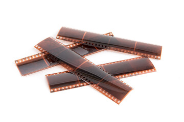 5 millimeter exposed film negative isolated on white