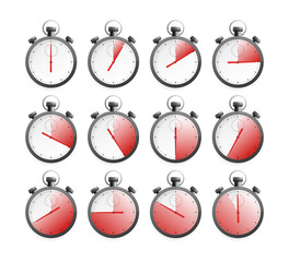 Collection with chronometer timer collection for web design. Vector illustration.