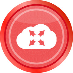 abstract cloud set icon. Upload button. Load symbol. Round button