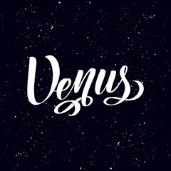 Obraz na płótnie Canvas Venus. Isolated inscription. Planet Venus for print, school textbook
