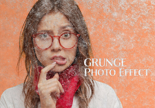Grunge Photo Effect Mockup