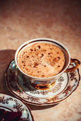  Cappuccino Coffee  in golden cup